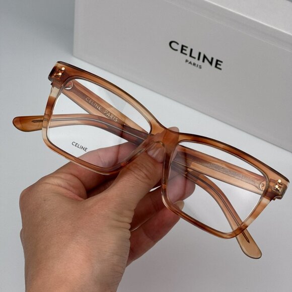 Celine CL50023F 056 BRAND NEW Eyeglasses Flamed Orange Havana Butterfly Women - Picture 1 of 11
